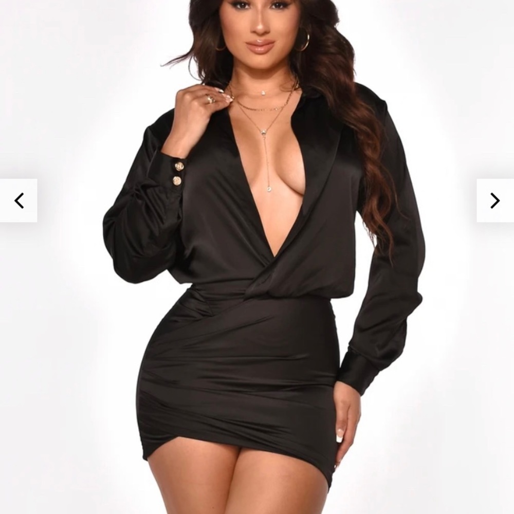Black Silk Bodycon Dress